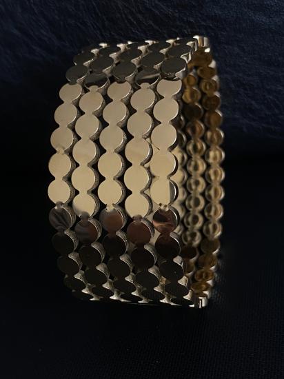 Geometrik Gold Çelik Bileklik Kelepçe Kalın Model  En 3 cm