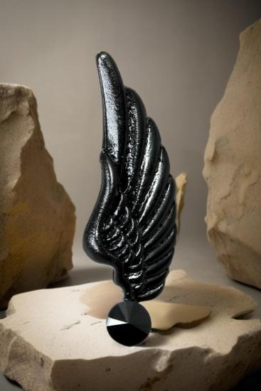 siyah melek kanadı küpe Ear Cuff  Kıkırdak Tasarım Küpe